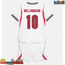 Camisa de Futebol Inglaterra Jude Bellingham #10 Equipamento Principal Infantil Mundo 2026 Manga Curta (+ Calças curtas)